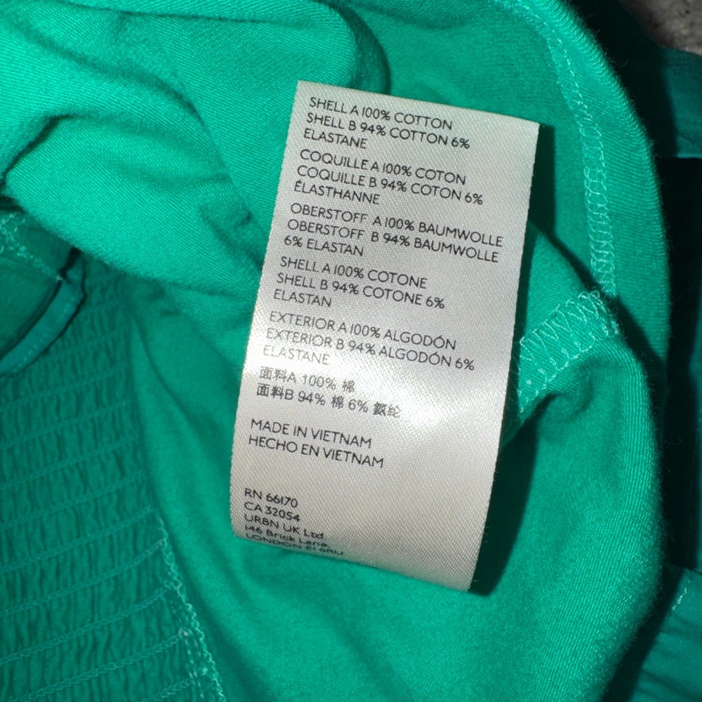 Anthropologie Teal Strapless Pleated Crop Top - Picture 4 of 6